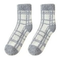 thumbnail image 1 of Socks Plaid Plush Winter Sleeping Socks House Socks Bed Socks Hut SocksSocks For Women, 1 of 5