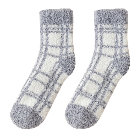 Socks Plaid Plush Winter Sleeping Socks House Socks Bed Socks Hut SocksSocks For Women