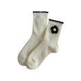 thumbnail image 1 of Socks Preppy Cute Combed Cotton Simple Mid Calf SocksSocks For Women, 1 of 2