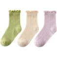 thumbnail image 1 of Socks Ruffle Casual Crew Comfortable Breathable Cute 3 Pairs Socks, 1 of 6