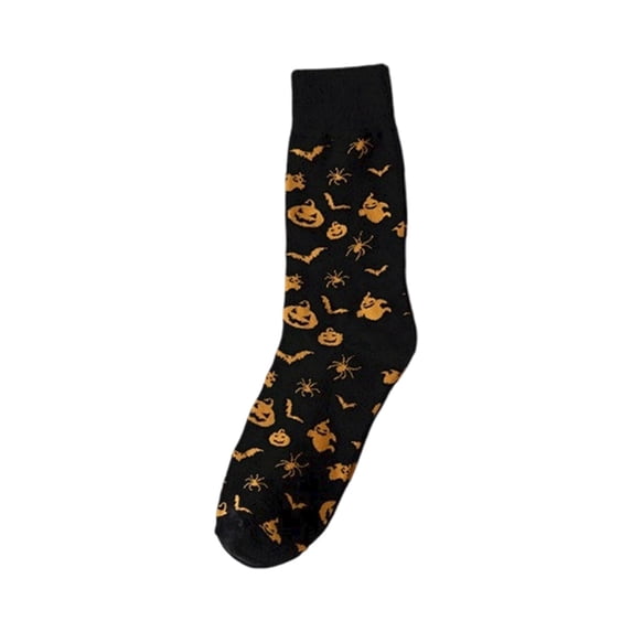 Socks Secondary Halloween Novelty Crew Socks for Kids and Family Celebration Black