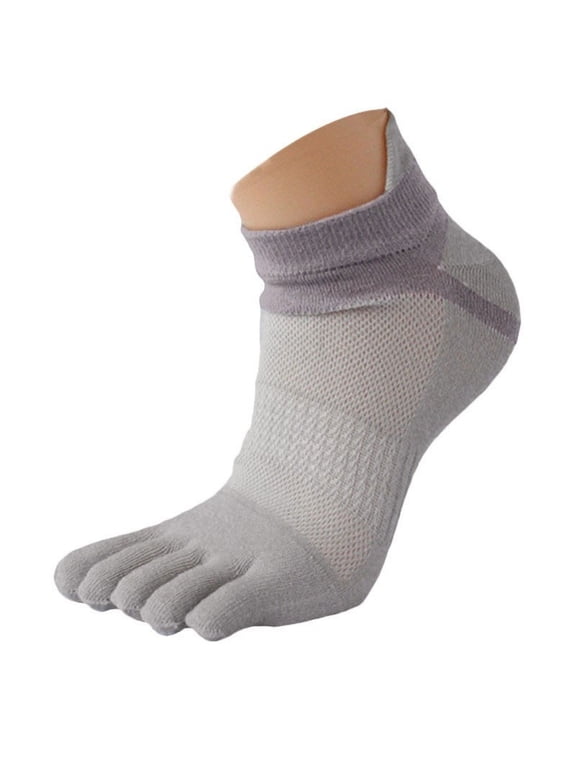 Socks Short Running Pair Finger Sports Men Mesh Five Toe Performance Socks for Athletes Gray