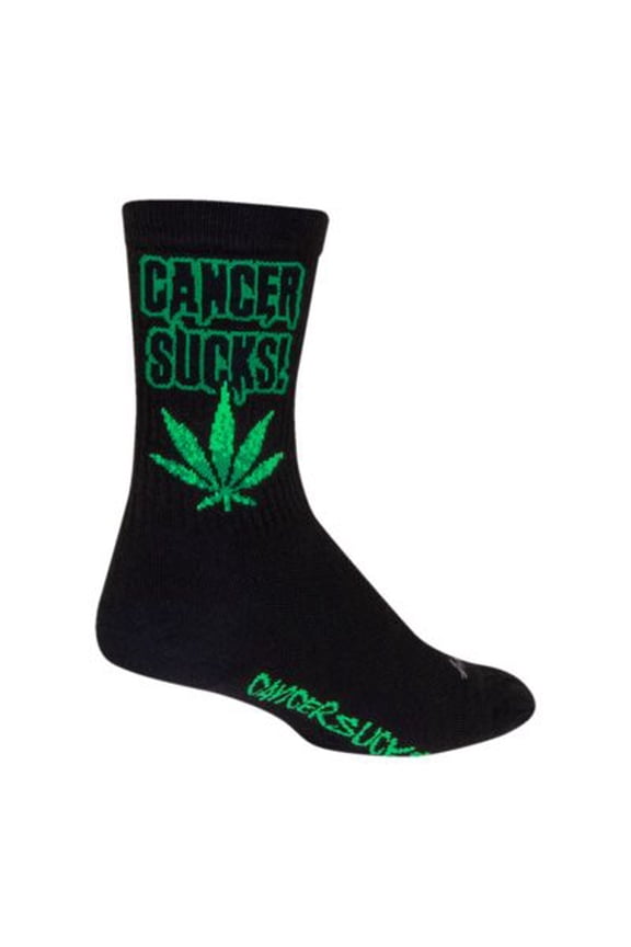 Socks - SockGuy - Cancer Sucks Leaf S/M 6" Crew CRCSLEAF
