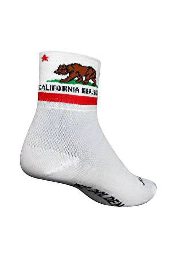 Socks - SockGuy - Classic 3" California Flag S/M Cycling/Running