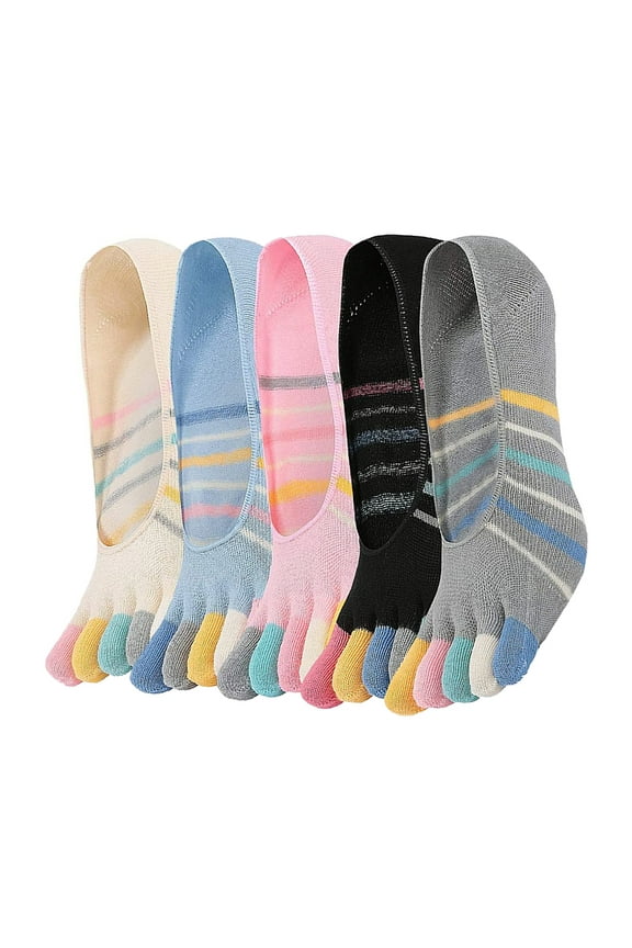 Socks Toe Five Finger Women Cut Sock Liner Breathable No Invisible Show Cotton Woman Full Non Low Separated Peep Pilates