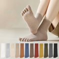 thumbnail image 1 of Socks Toe Socks Five Toe Socks Breathable Socks Odor Control Socks Cotton Socks Seamless Toe Pockets for Comfort Anti Friction Socks （Black）, 1 of 2