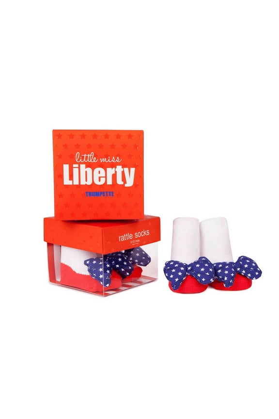 Socks - Trumpette - Little Miss Liberty Rattle Baby Accessories 0-12 Mos