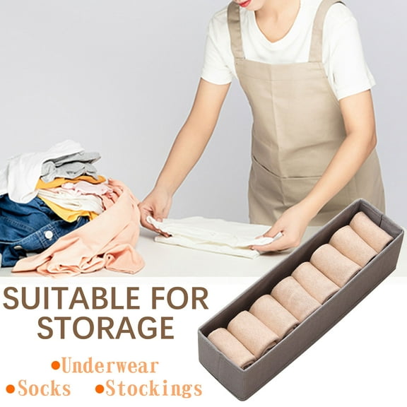 Socks Underwear Drawer Organizer, Foldable Closet Storage Box for Men Women, Fabric Drawer Dividers & Inserts for Dresser Cabinet Wardrobe Organization, Non-Woven Closet Organizers