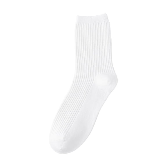 Socks Women's Autumn And Winter Cotton Pile Month Mid Tube Solid Color White Black Cotton Socks For Women