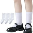 thumbnail image 1 of Socks for Boys Toddler Girls Thin Soft School Uniform Dress Socks Seamless Viscose Crew White Navy 4T-15 Years, 1 of 1