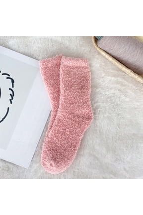 Socks for Everyday Comfort Cozy Velvet Midnight Crew Length Casual Wear All-Season for Home Relaxation and Sleep, Pink