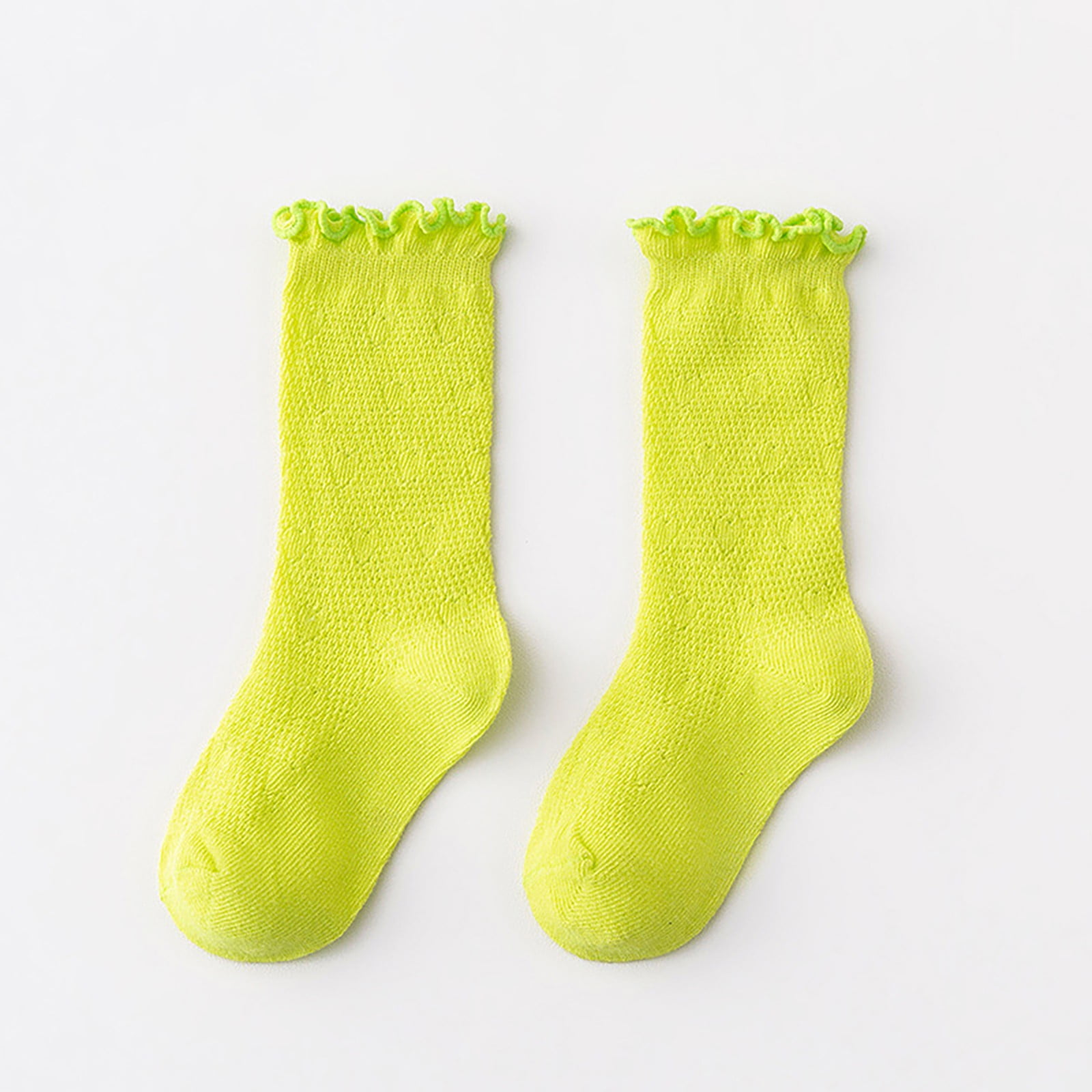 Socks for Girls Yellow Spring And Summer Mid Thigh Solid Socks for Girls Yellow Spring And Summer Mid Thigh Solid