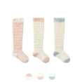 thumbnail image 1 of Socks for Kids 3 Pack Kids Toddler Solid Breathable Soft Stretchy High Socks Non Grips Toddler Girl Socks Pink 1 Years-3 Years, 1 of 3