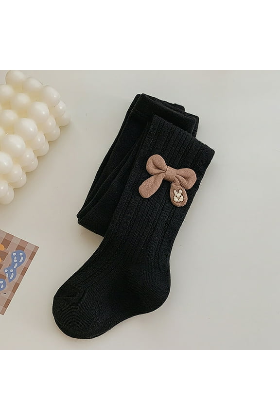 Socks for Travel Girl's Tights Winter Elastic Warm Pantyhose Children's Bottom Socks and Pant (1-12 Years Old) Socks Black XS