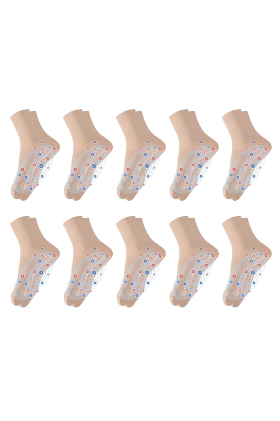 Socks for Women 10 Pairs Tourmaline Stretch Socks, Health Massage Non Slip Thin Socks