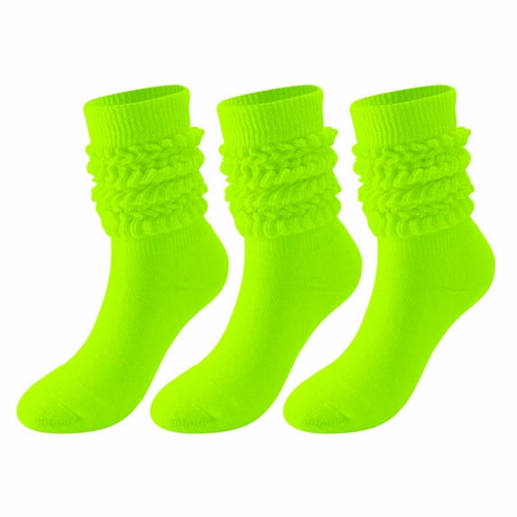 Socks for Women Ankle New Men's and Women's Stockings Winter Solid Color Warm Socks Extra Long Tight Knitted Pile Socks Style B-72 Green M