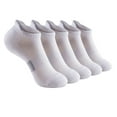 thumbnail image 1 of Socks for Women Ankle Thin, 5pairs Women's Solid Color Thick Warm Breathable Outdoor Sports Socks New Womens Cute Crew Socks Style B-110 White M, 1 of 2