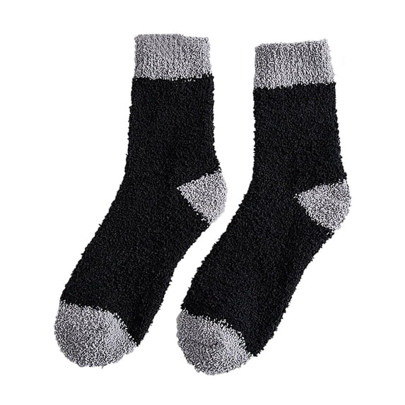 Socks for Women Athletic Winter Men Coral Fleece Middle Tube Sleeping Home Stocking Breathable Womens Socks Black