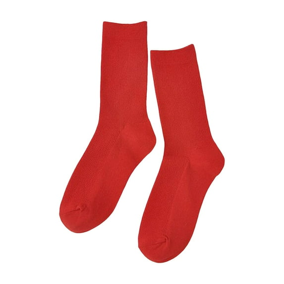 Socks for Women Cotton Socks Women's Solid Color Autumn Casual Warm Comfort Crew Everyday Socks Compression Socks for Women,RD1,One Size