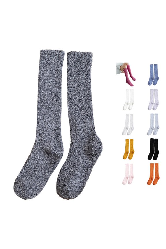 Socks for Women — Cozy Winter Fuzzy Calf Length Home Comfort _ Warm Coral Knit Thick Socks for Relaxed Indoor Wear