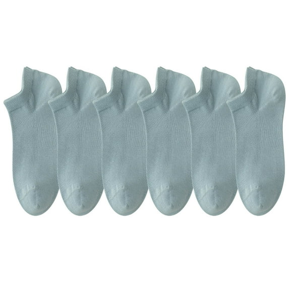 Socks for Women Crew 6 Pairs Mesh Ventilation Non Slip Liner Footies Thin Lightweight