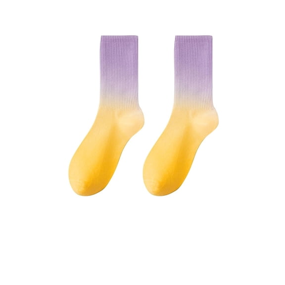 Socks for Women Crew Unisex Gradient Mid-Calf Colorful Sports Outer Stockings