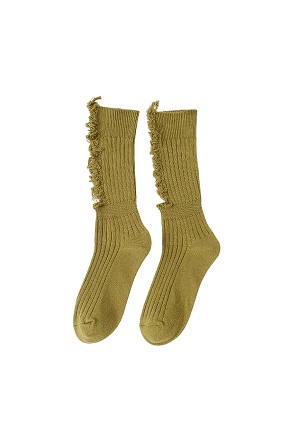 Socks for Women Men Circulation Ribbed Knit Fluorescent Solid Ripped Hole Crew Hosiery for Skateboard Styling Socks