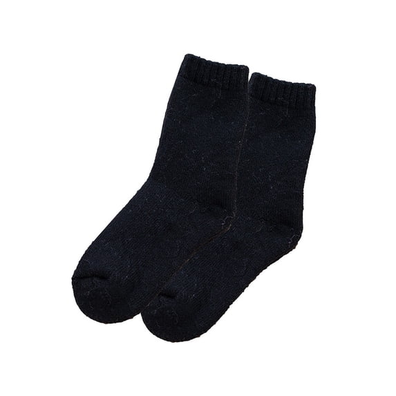 Socks for Women Men LSQii Extra Thick Proof Knit Solid Color Crew Socks Casual Soft Cozy Cotton Mid Calf Everyday Wear New 2026 Black