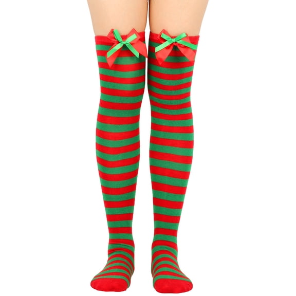 Socks for Women No Show Women's Extended Knee Length Solid Christmas Bow Ball Warm Socks Quarter Socks Women Green One Size