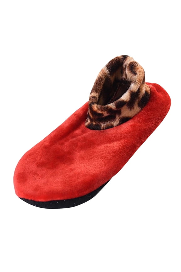 Socks for Women Slipper Socks Leopard Print, Cozy Double Layer Winter Floor Socks