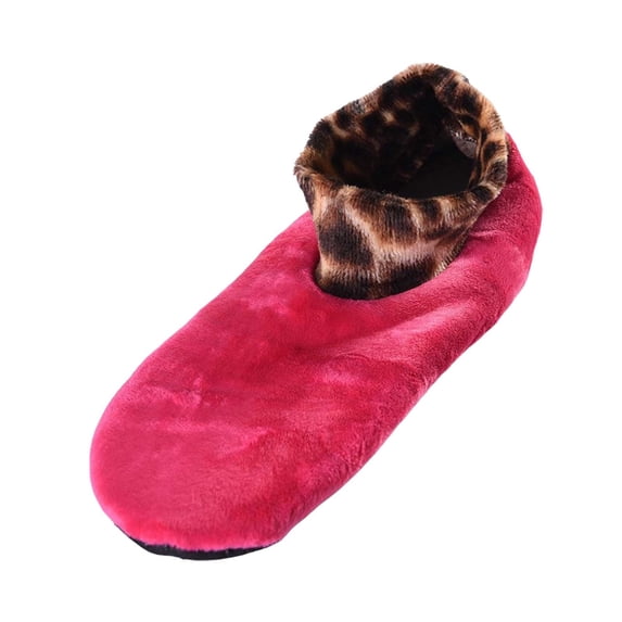 Socks for Women Slipper Socks Leopard Print, Cozy Double Layer Winter Floor Socks