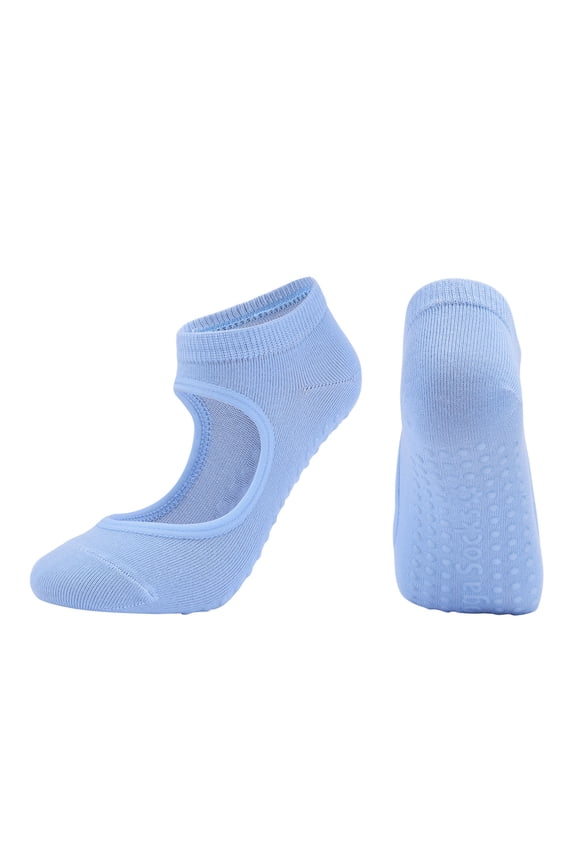 Socks for Women Yoga Socks with Grips Open Top Non Slip Grippy Socks for Barre, Ballet, Barefoot Workout
