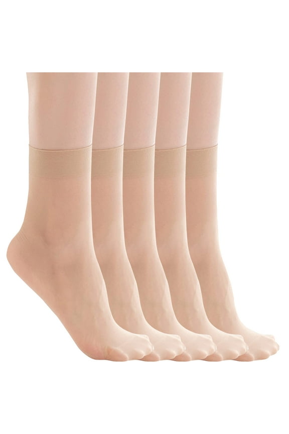 Socks5 Pairs Solid Sexy Perspective Socks Breathable Invisible Socks Mid Tube SocksSocks For Women