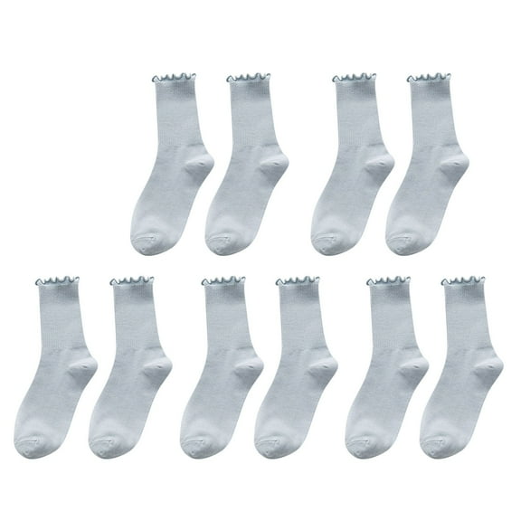 Socks5pc Socks Ruffle Cuff Casual Socks Cute And Comfortable Knitted Ruffled Socks For All SeasonsSocks For Women