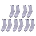 thumbnail image 1 of Socks5pc Socks Ruffle Cuff Casual Socks Cute And Comfortable Knitted Ruffled Socks For All SeasonsSocks For Women, 1 of 6