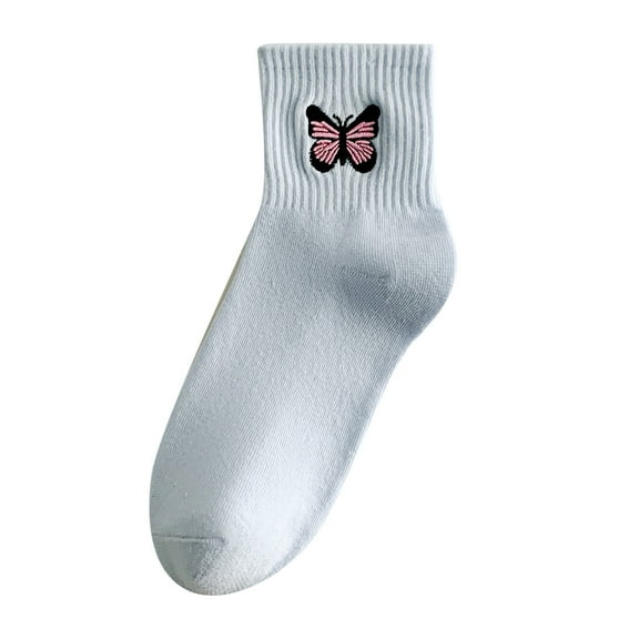 SocksLadies Socks Pure Cotton Socks Fashion Butterfly Embroidered Stockings Sports SocksSocks For Women