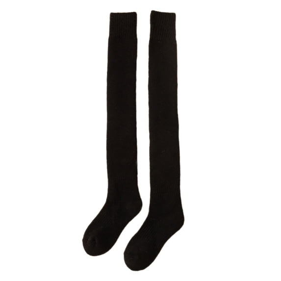 SocksThickened Warm Wool Over Knee Socks Stockings For Wool Circle Solid Colour Autumn Winter High Wool Thigh Socks With FleeceSocks For Women