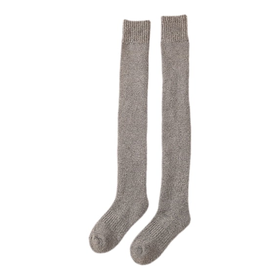 SocksThickened Warm Wool Over Knee Socks Stockings For Wool Circle Solid Colour Autumn Winter High Wool Thigh Socks With FleeceSocks For Women