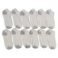 thumbnail image 1 of Socksinbulk 917-879-9-11-wgry-dz-b Excell Boys Youth No Show Ankle Cotton Value Pack Children Socks with Heel & Toe, Size 9-11 - 12 Pair, 1 of 2
