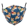 thumbnail image 1 of Socksmith Fun Designed Masks - One Size Fits All (Corgi - Steel Blue, 1-Pack), 1 of 2