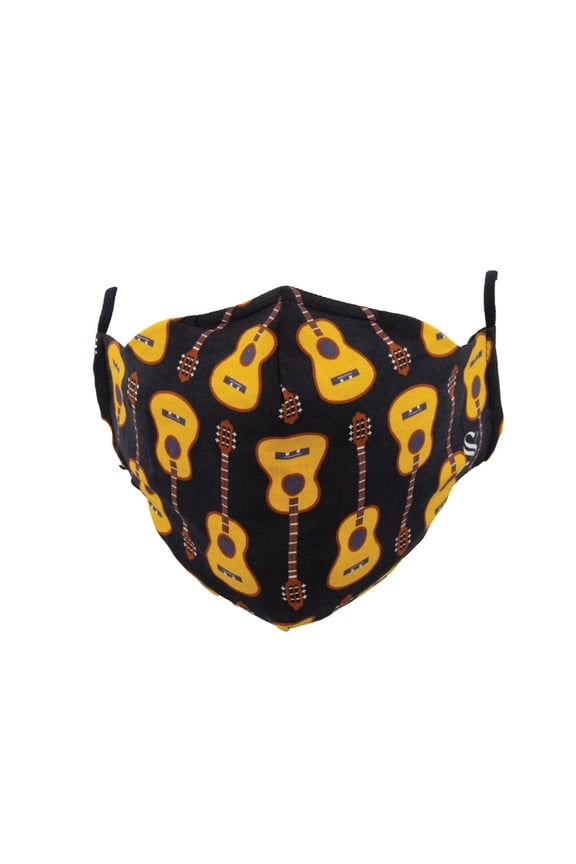 Fun Designed Masks - One Size Fits All (Guitars - Black, 1-Pack)