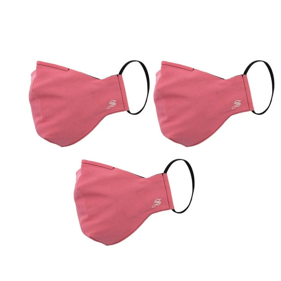 Socksmith Fun Designed Masks - One Size Fits All (Solid - Pink, 3-Pack)