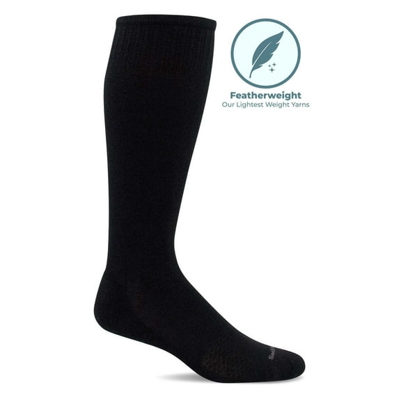 Sockwell Men's Featherweight No Cushion Compression Socks L/XL Black