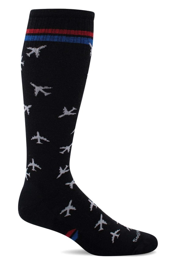 Men's In Flight Moderate Graduated Compression Socks Medium-Large Black
