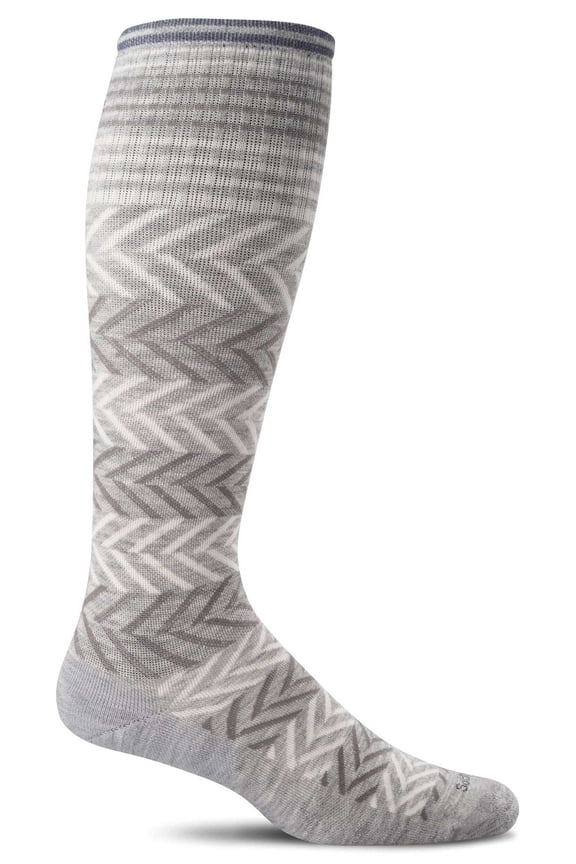 Women's Chevron Moderate Graduated Compression Socks Medium-Large Grey