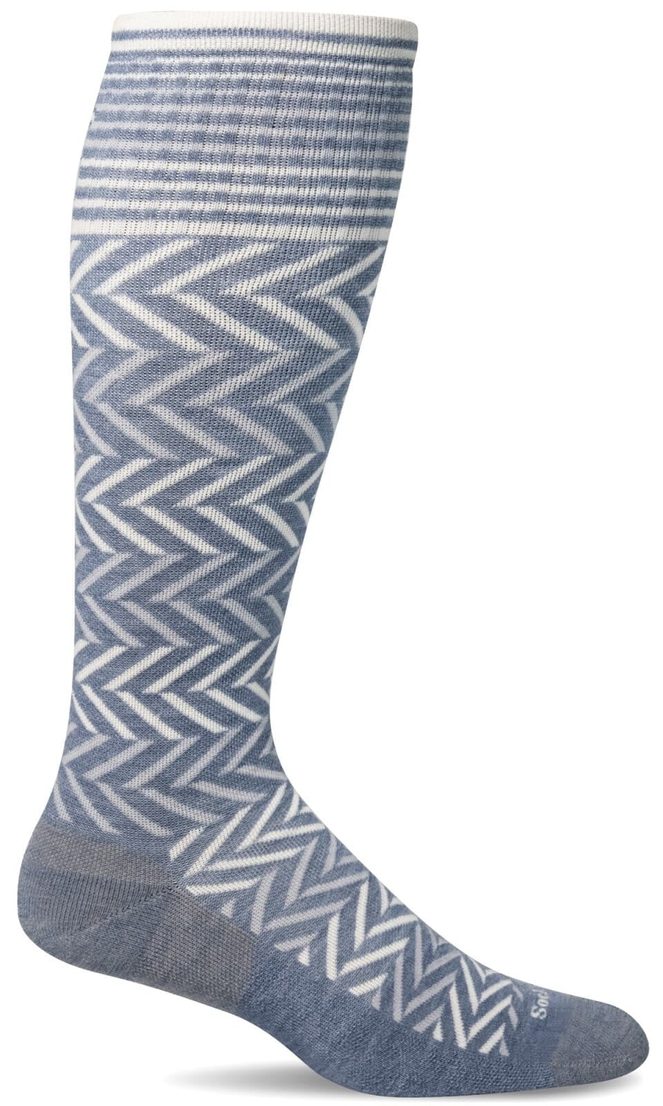 SOCKWELL | Women's Chevron | Moderate Graduated Compression Socks | Small-Medium | Bluestone