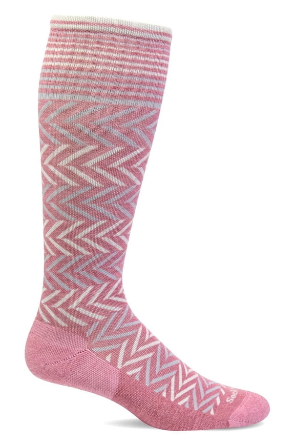 Women's Chevron Moderate Graduated Compression Socks Small-Medium Lotus