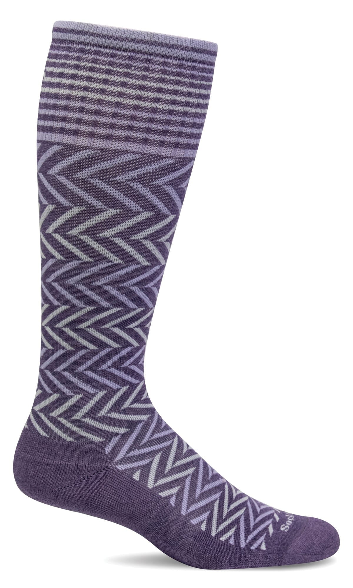 SOCKWELL | Women's Chevron | Moderate Graduated Compression Socks | Small-Medium | Plum