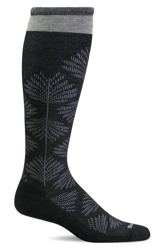 Women's Full Floral | Moderate Graduated Compression Socks | Wide Calf Fit