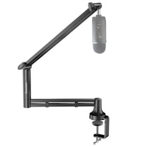 Socodox Low Profile Mic Arm,Upgraded Microphone Boom Arm Stand with 7cm Desk Mount Clamp and 3/8" & 5/8" Adapter for Blue Yeti,Podcasting,Gaming,Black